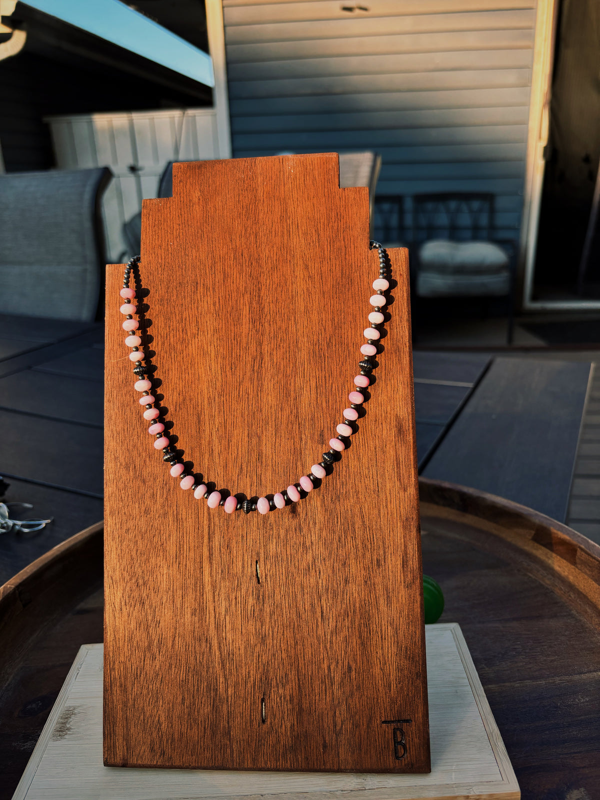 Pink conch necklace